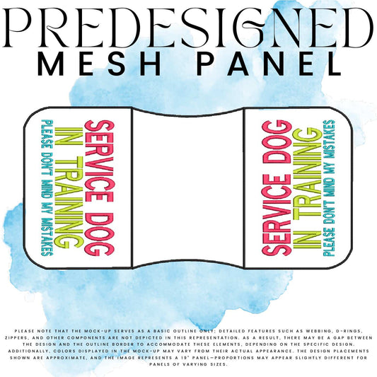 SD IN TRAINING PLEASE DON’T MIND MY MISTAKES-MESH PANEL