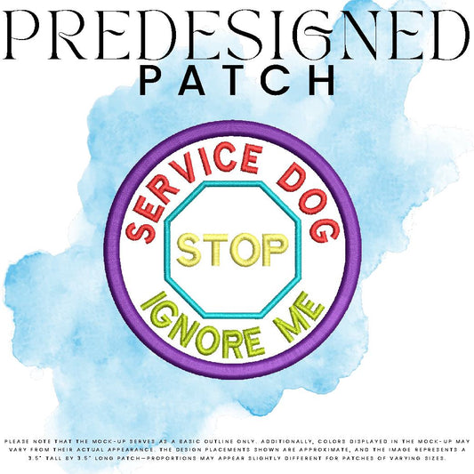 SERVICE DOG IGNORE ME-STOP SIGN (outline)