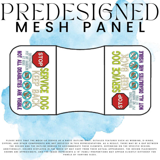 SD KEEP BACK DISTRACTIONS PUT MY HANDLER AT RISK SYMBOLS NADAV-STOP SIGN-MESH PANEL