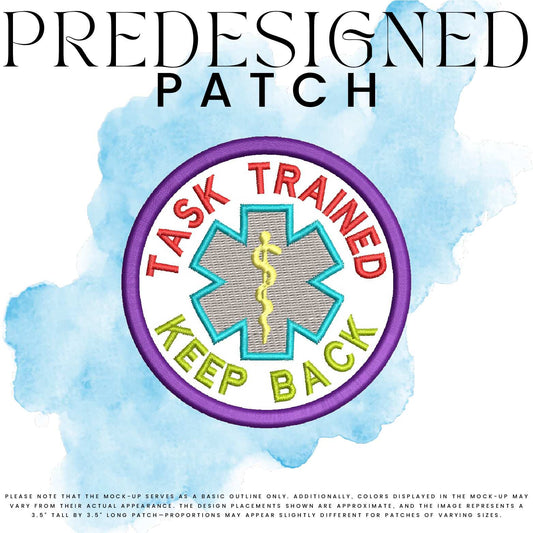 TASK TRAINED KEEP BACK-MEDICAL SYMBOL (filled in)