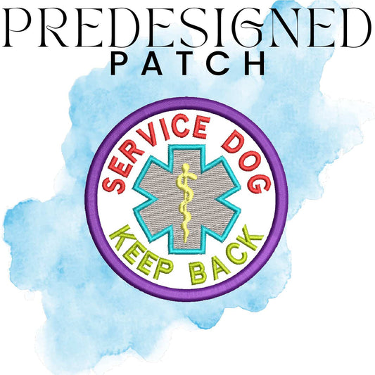 SERVICE DOG KEEP BACK-MEDICAL SYMBOL (filled in)