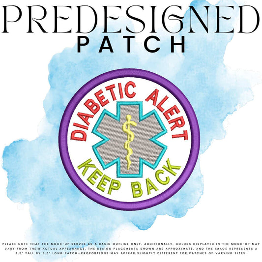 DIABETIC ALERT KEEP BACK-MEDICAL SYMBOL (filled in)