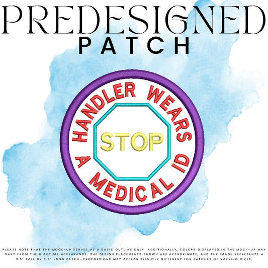 HANDLER WEARS A MEDICAL ID-STOP SIGN (outline)