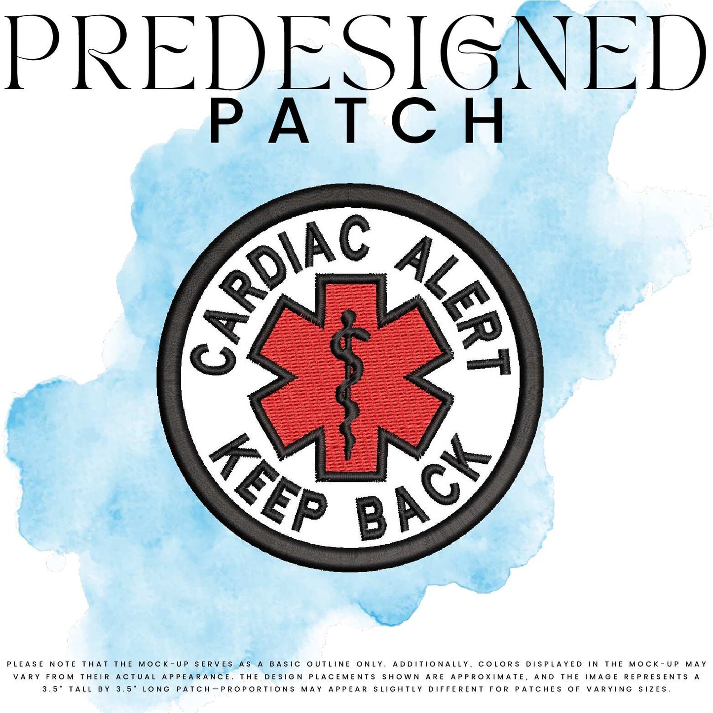 CARDIAC ALERT KEEP BACK-MEDICAL SYMBOL (filled in)