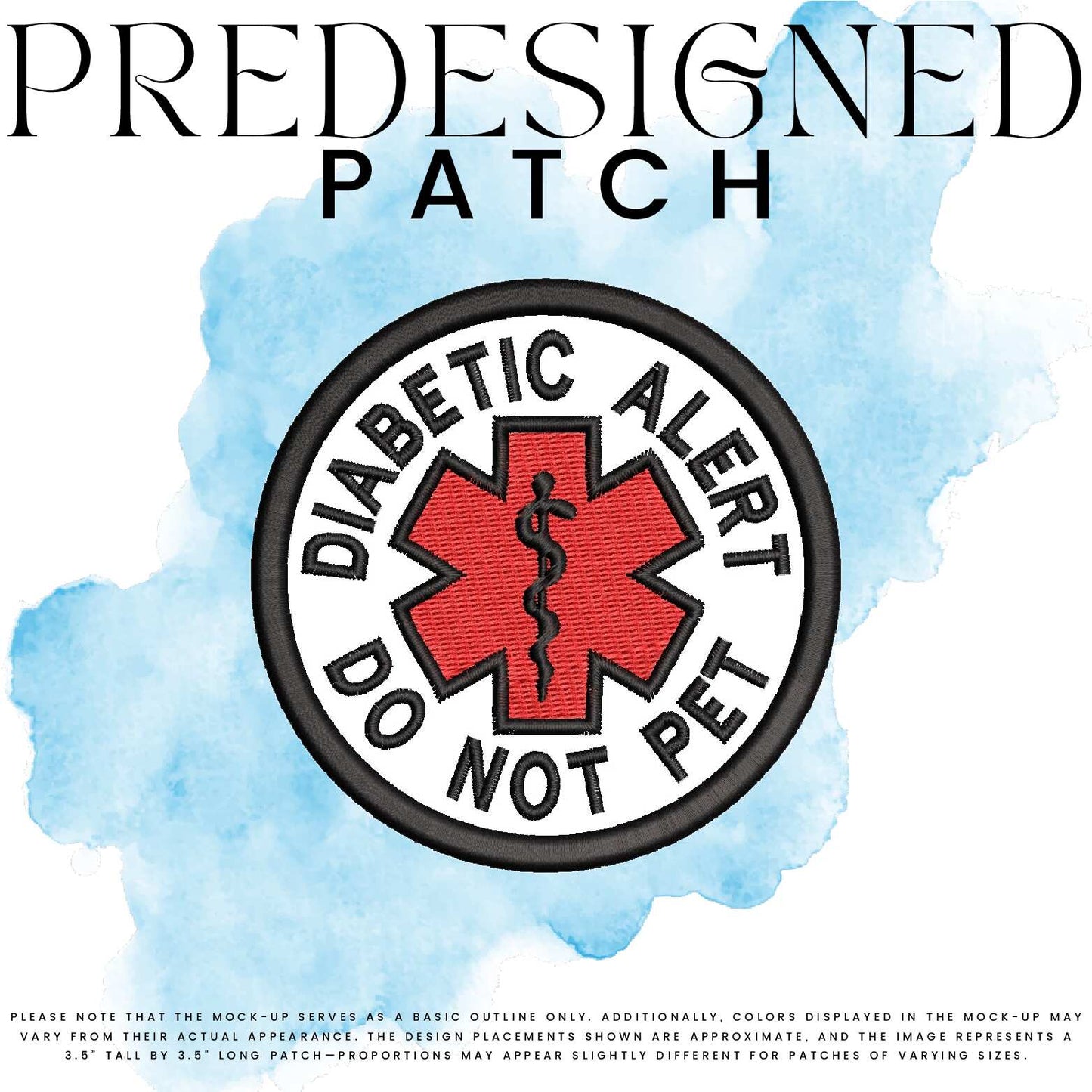 DIABETIC ALERT DO NOT PET-MEDICAL SYMBOL (filled in)