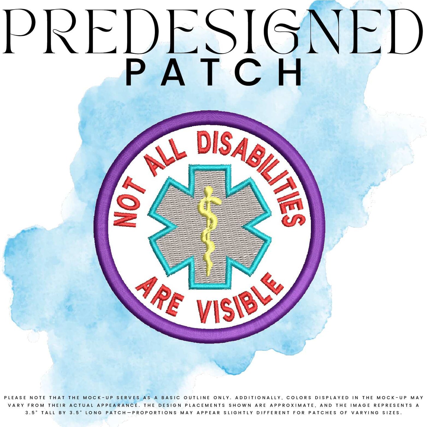 NOT ALL DISABILITIES ARE VISIBLE-MEDICAL SYMBOL (filled in)