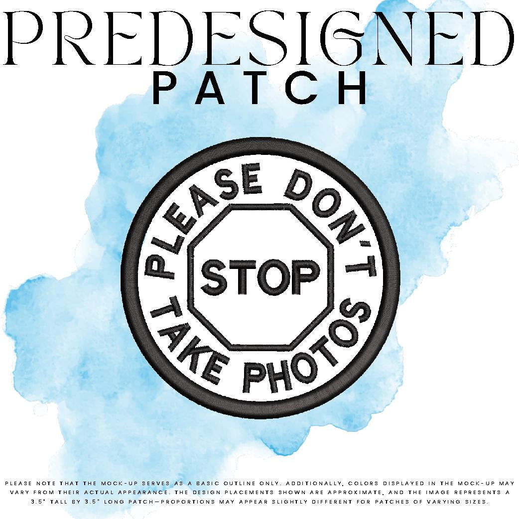 PLEASE DON’T TAKE PHOTOS-STOP SIGN (outline)