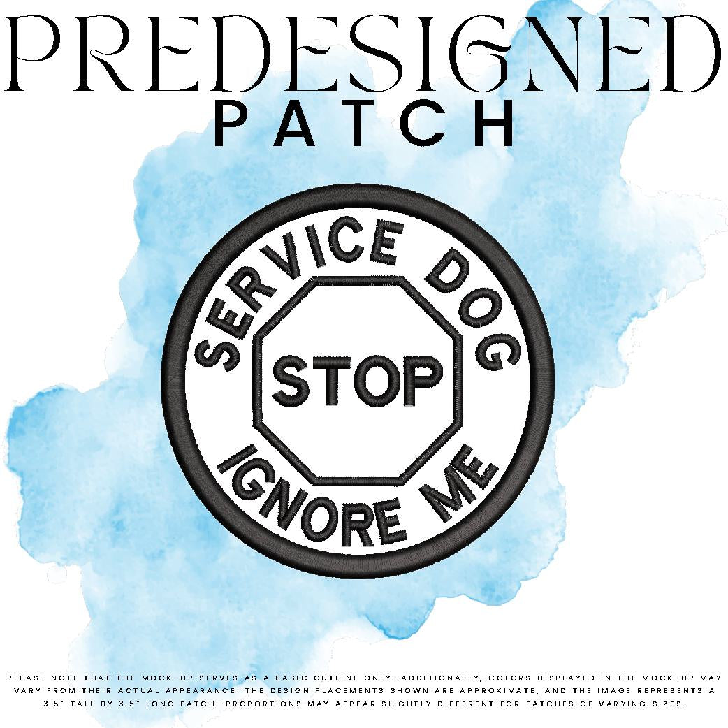 SERVICE DOG IGNORE ME-STOP SIGN (outline)