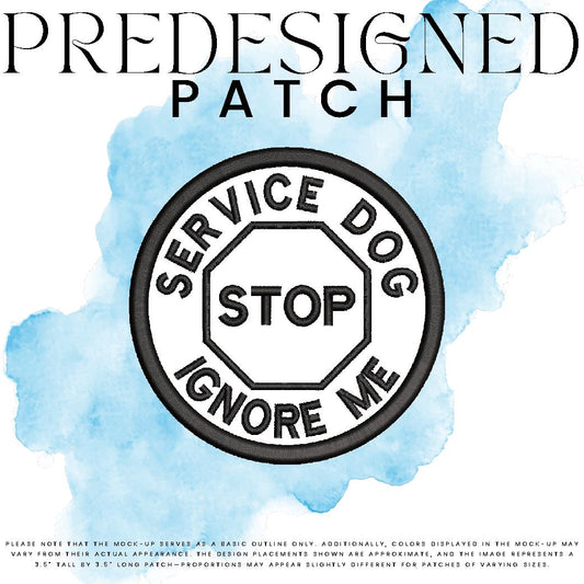 SERVICE DOG IGNORE ME-STOP SIGN (outline)