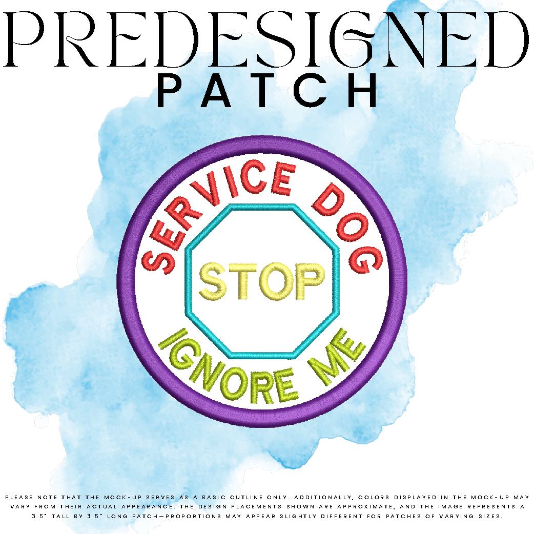 SERVICE DOG IGNORE ME-STOP SIGN (outline)