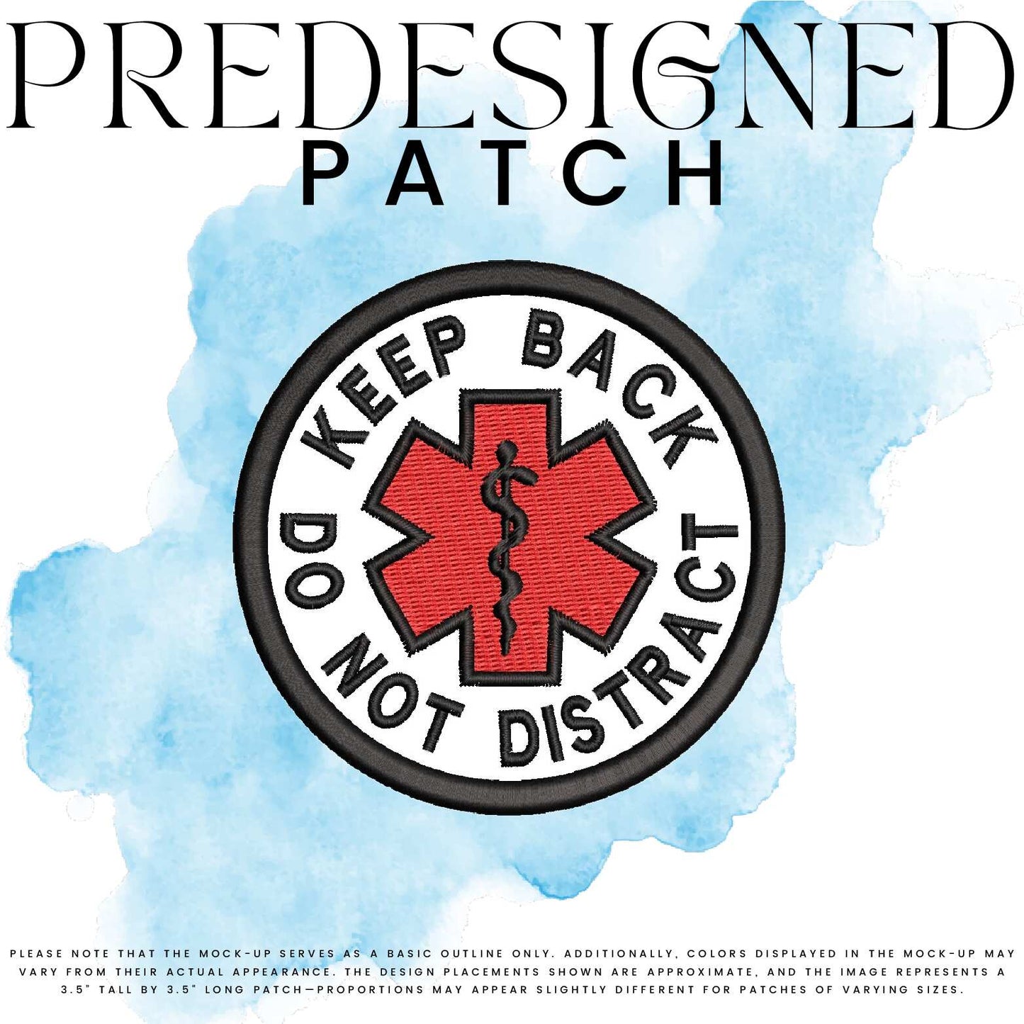 KEEP BACK DO NOT DISTRACT-MEDICAL SYMBOL (filled in)