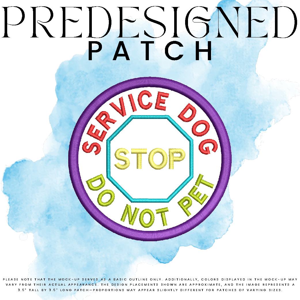 SERVICE DOG DO NOT PET-STOP SIGN (outline)