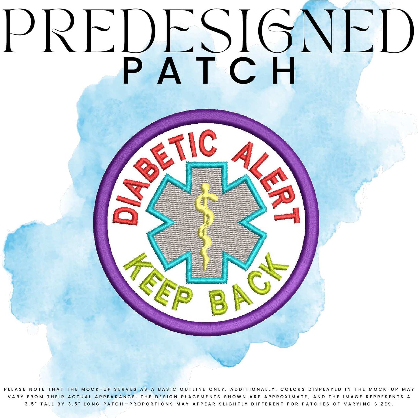 DIABETIC ALERT KEEP BACK-MEDICAL SYMBOL (filled in)