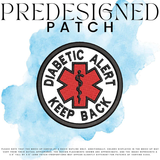 DIABETIC ALERT KEEP BACK-MEDICAL SYMBOL (filled in)