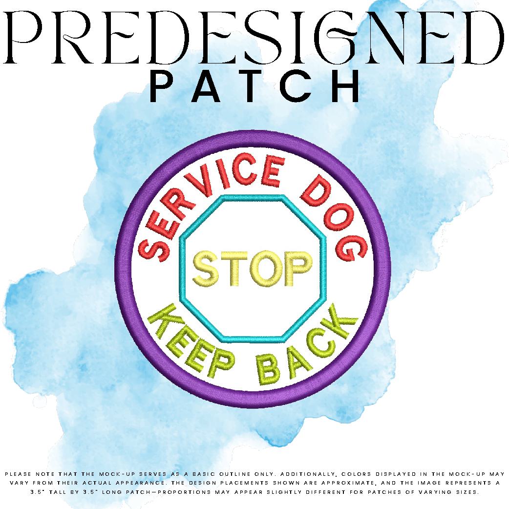 SERVICE DOG KEEP BACK-STOP SIGN (outline)