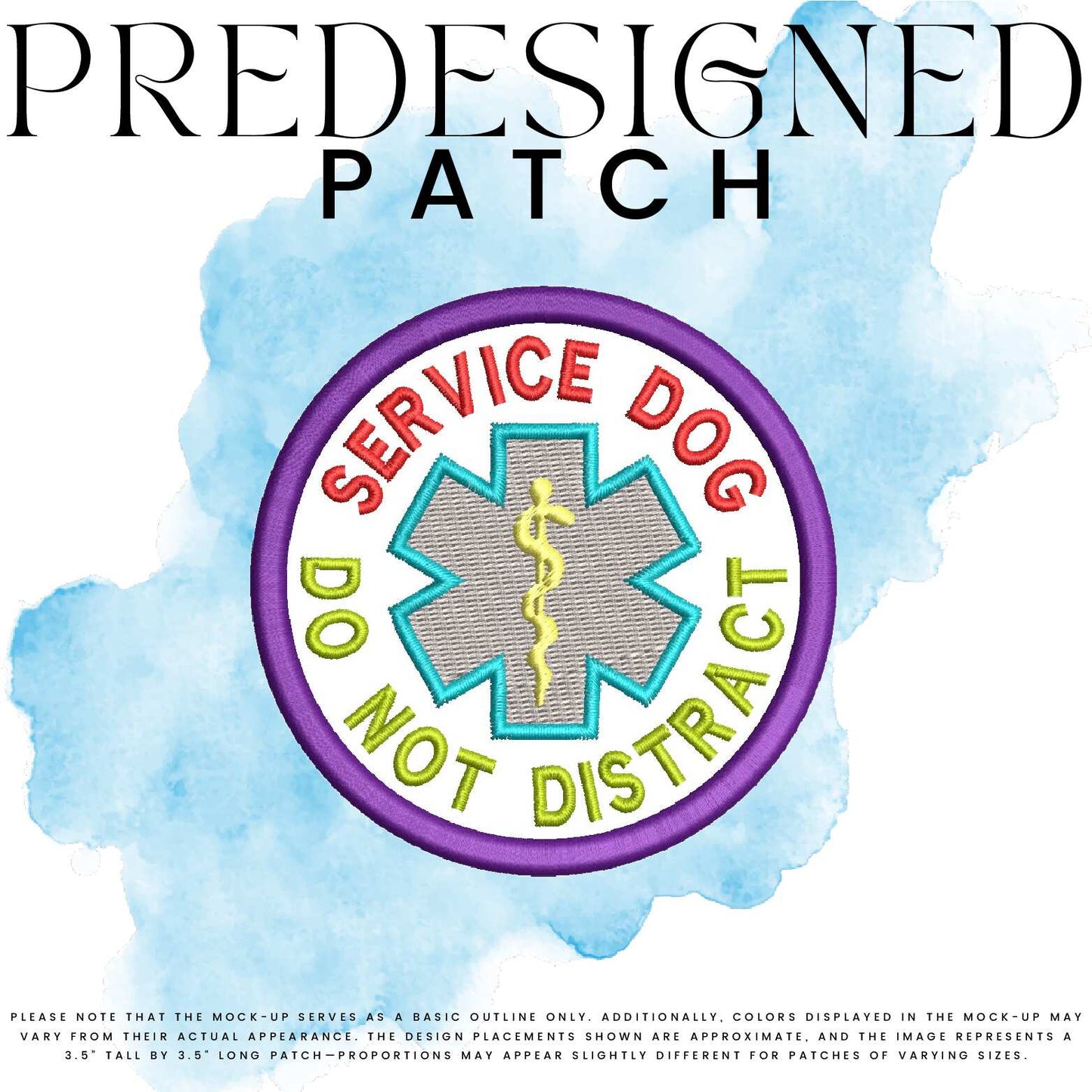 SERVICE DOG DO NOT DISTRACT-MEDICAL SYMBOL (filled in)