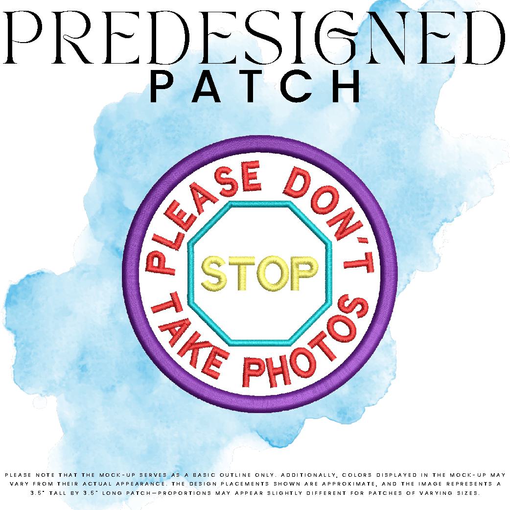 PLEASE DON’T TAKE PHOTOS-STOP SIGN (outline)