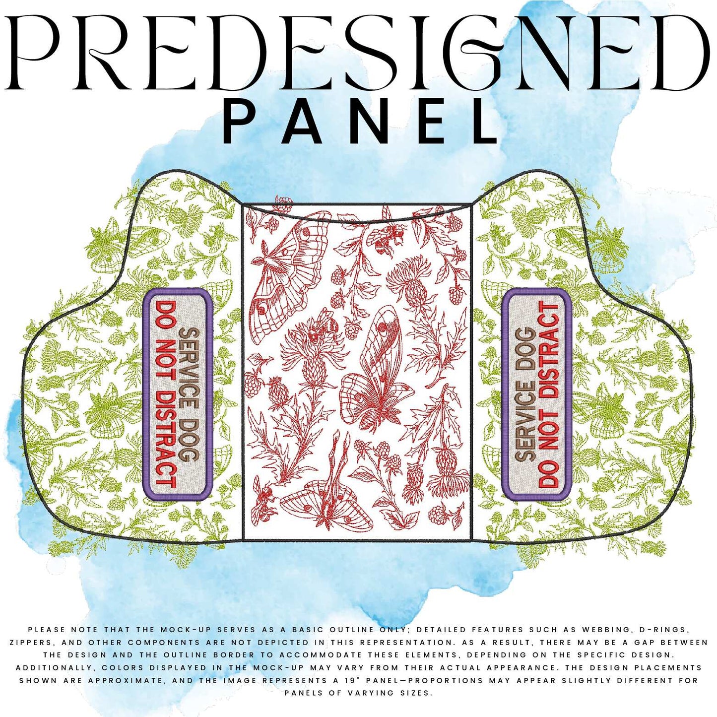 SERVICE DOG DO NOT DISTRACT-MOTH-STANDARD PANEL