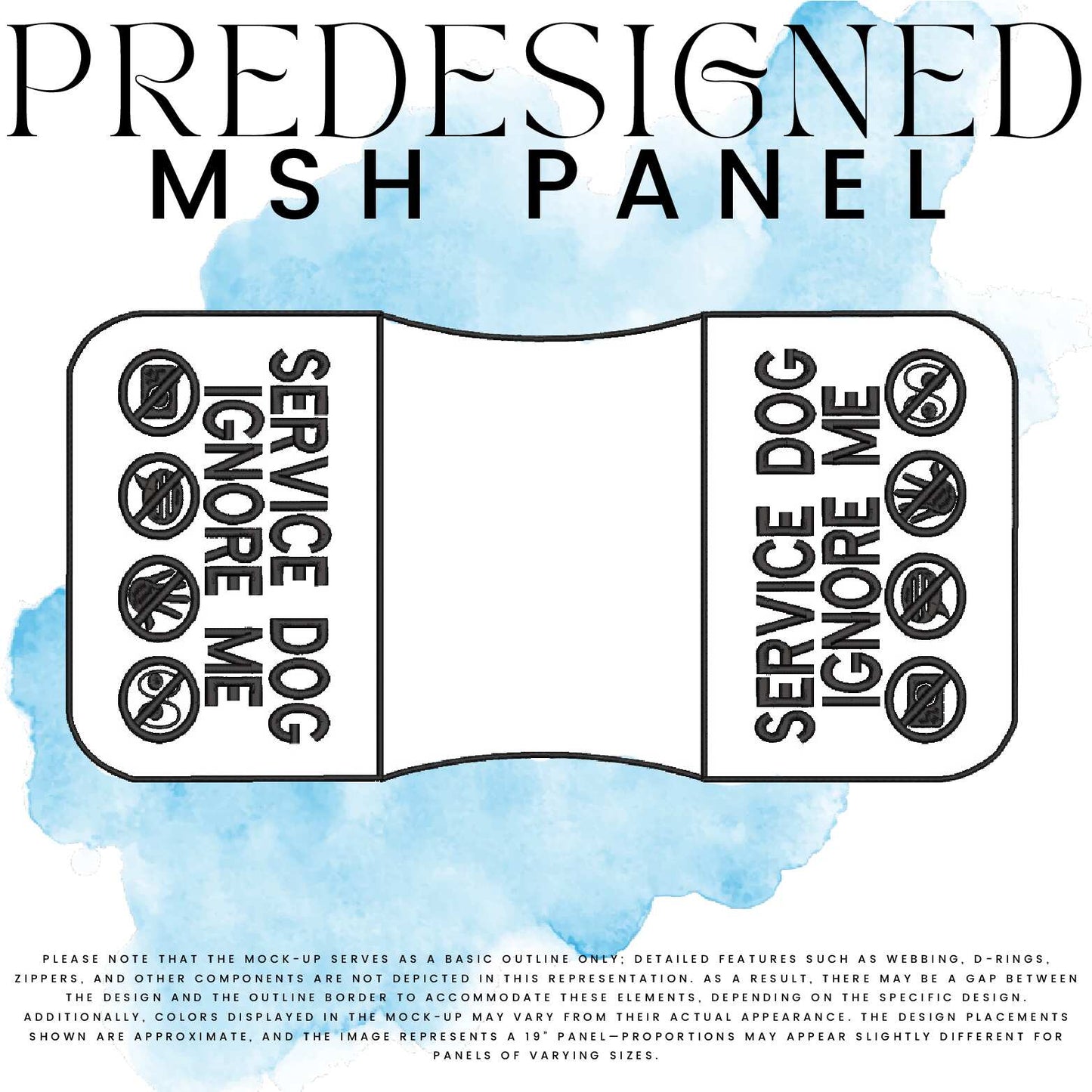 SERVICE DOG IGNORE ME SYMBOLS-MESH PANEL