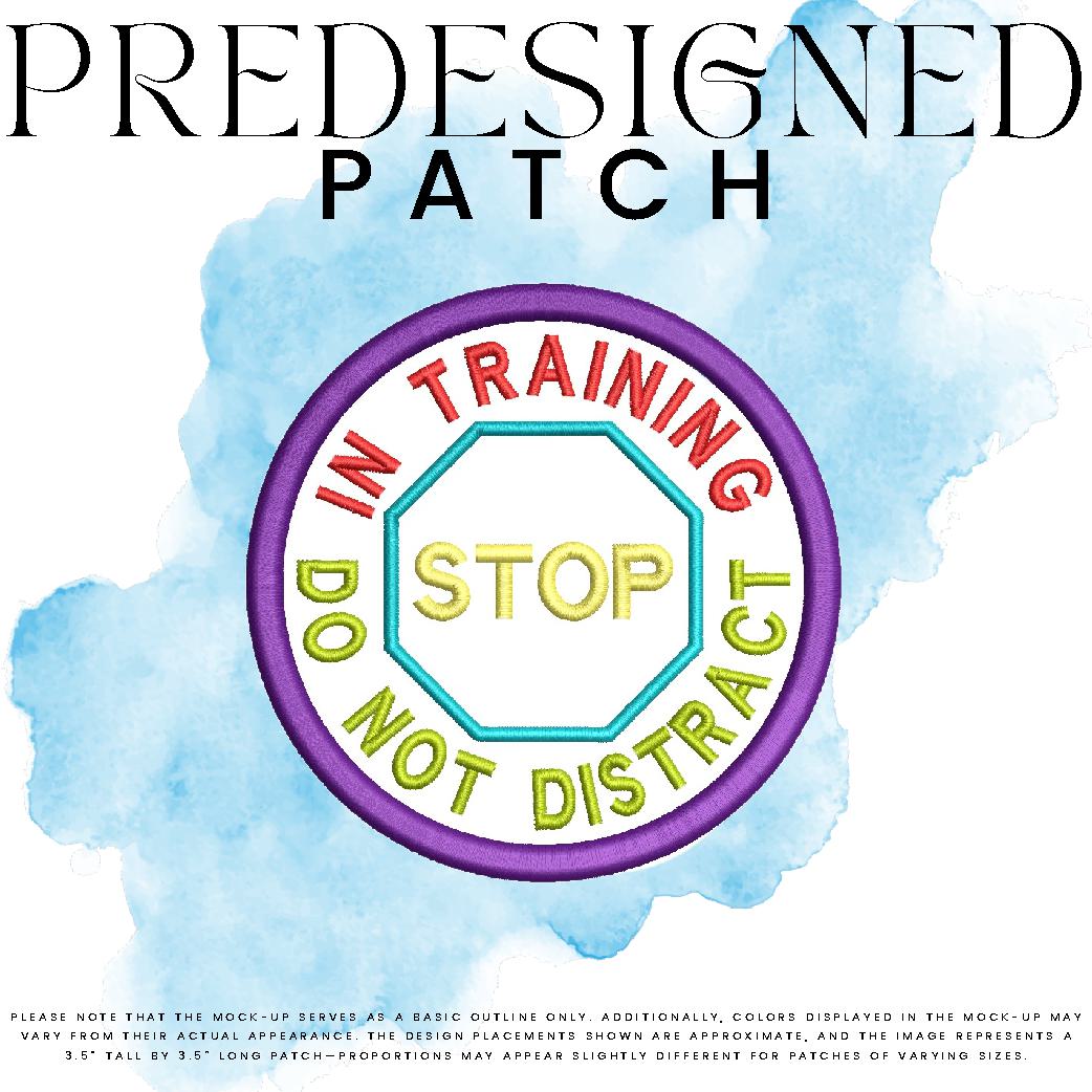 IN TRAINING DO NOT DISTRACT-STOP SIGN (outline)