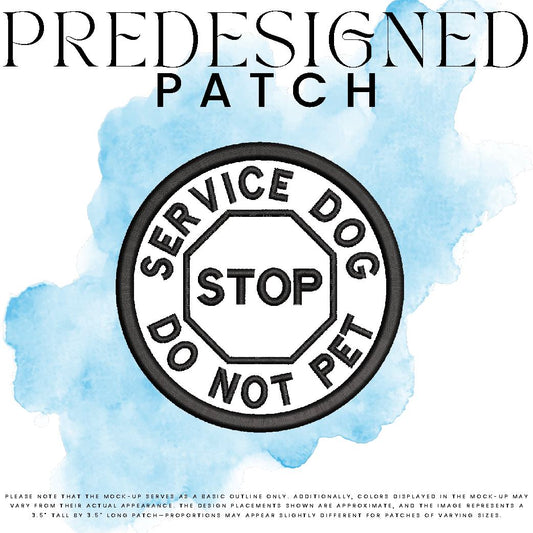 SERVICE DOG DO NOT PET-STOP SIGN (outline)