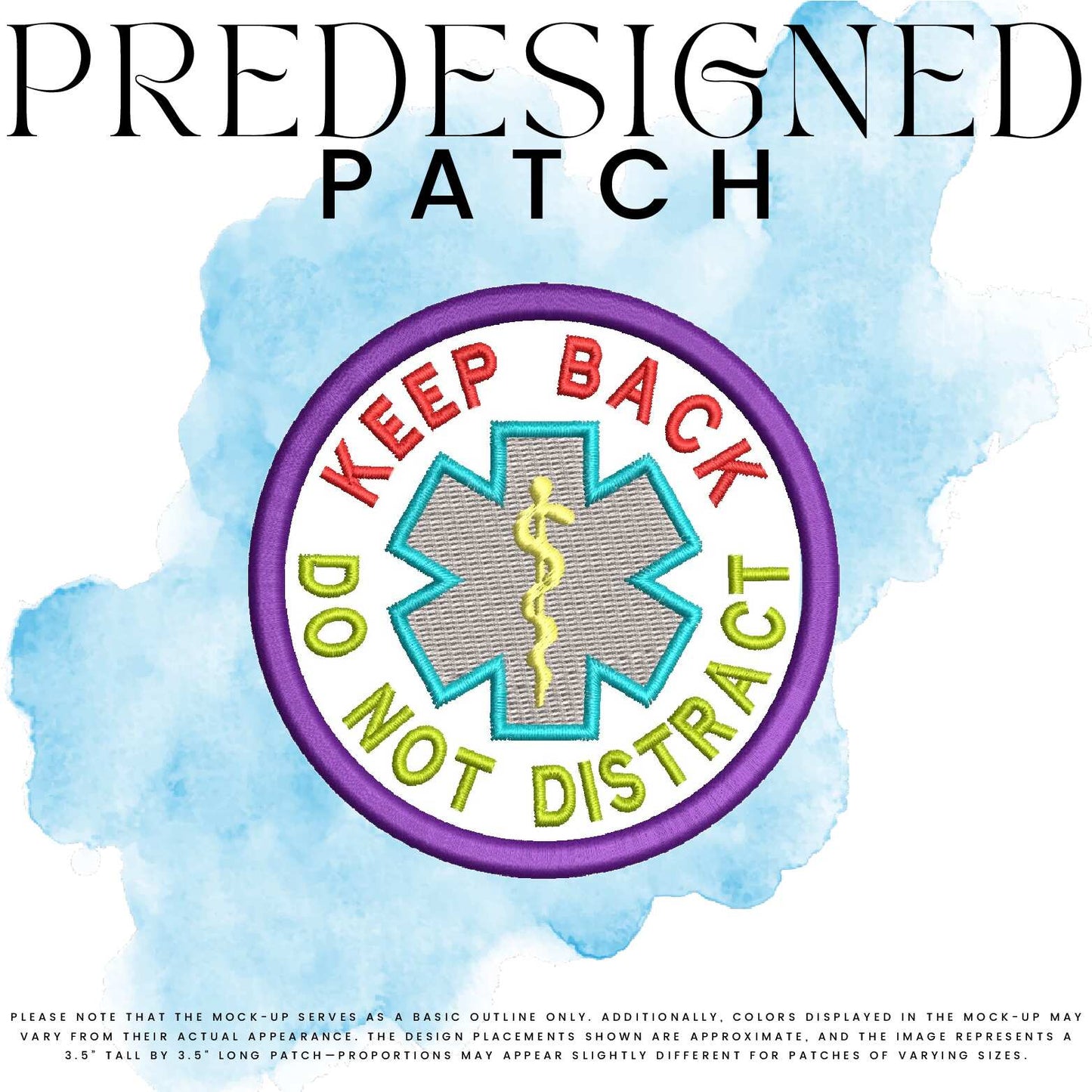 KEEP BACK DO NOT DISTRACT-MEDICAL SYMBOL (filled in)