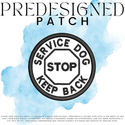 SERVICE DOG KEEP BACK-STOP SIGN (outline)