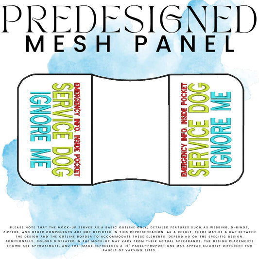 EMERGENCY INFO. INSIDE POCKET SD IGNORE ME-MESH PANEL
