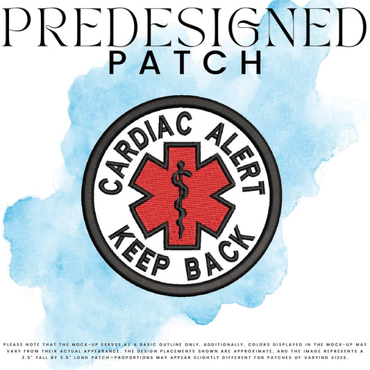 CARDIAC ALERT KEEP BACK-MEDICAL SYMBOL (filled in)