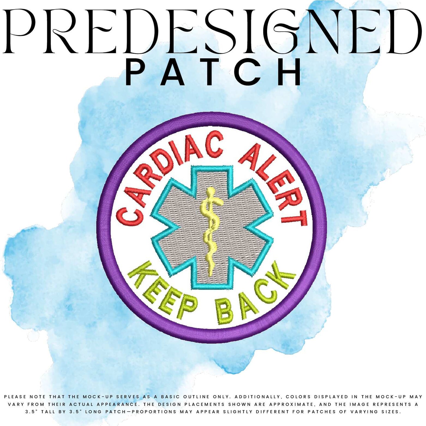 CARDIAC ALERT KEEP BACK-MEDICAL SYMBOL (filled in)