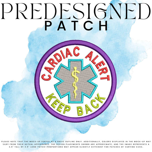 CARDIAC ALERT KEEP BACK-MEDICAL SYMBOL (filled in)
