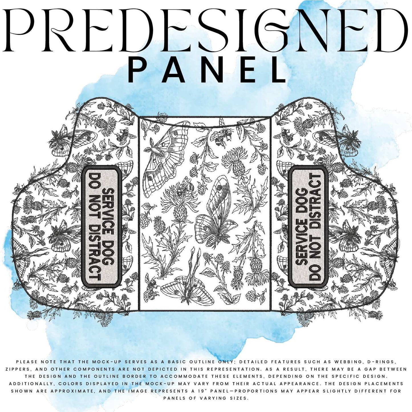 SERVICE DOG DO NOT DISTRACT-MOTH-STANDARD PANEL