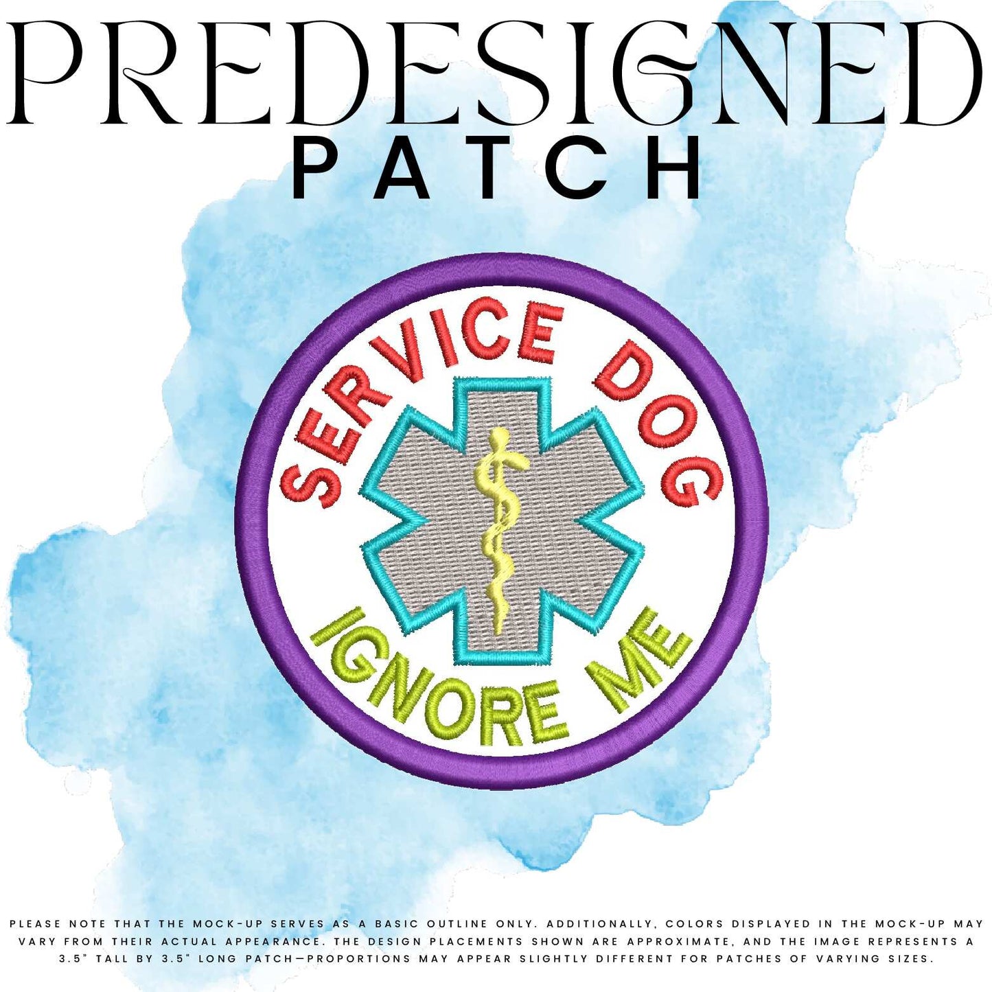 SERVICE DOG IGNORE ME-MEDICAL SYMBOL (filled in)