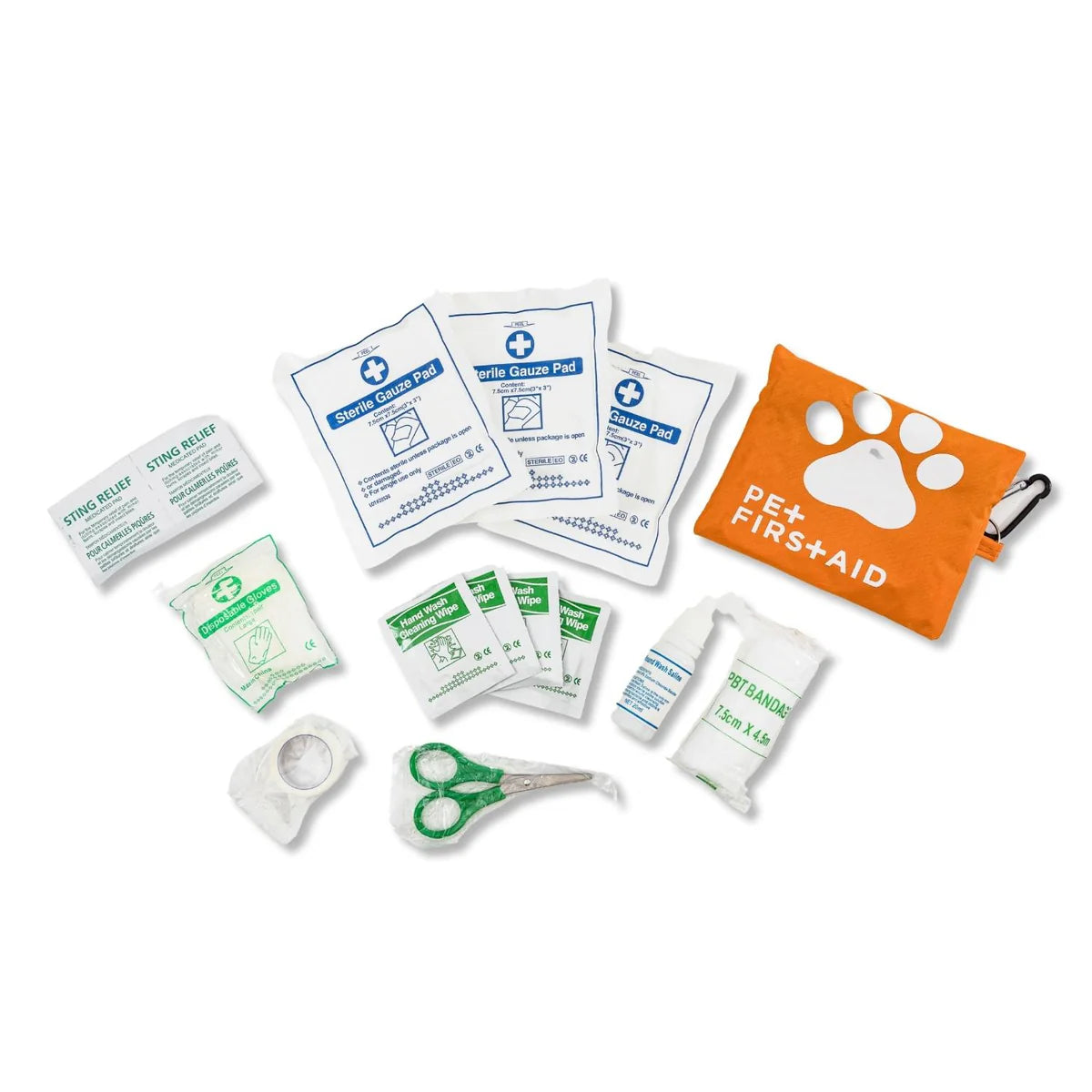 19-Piece Pet First Aid Kit with Carabiner: Essential Gear