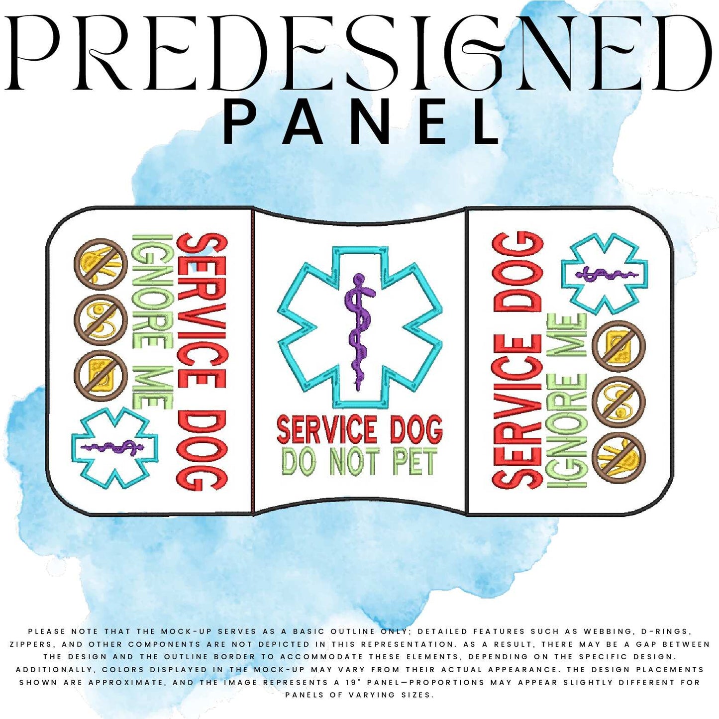 SD DO NOT PET-IGNORE ME (appliqué)-MEDICAL SYMBOL-STANDARD PANEL