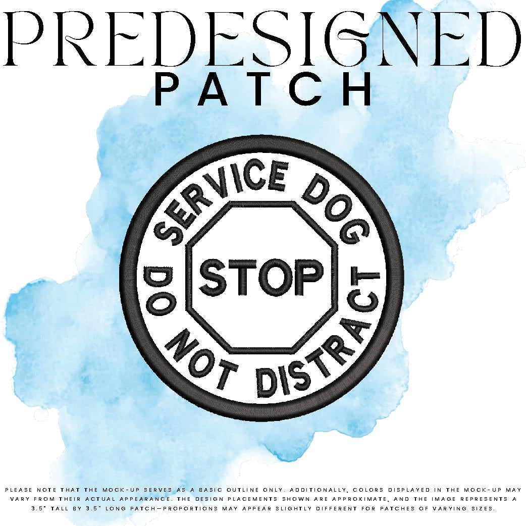 SERVICE DOG DO NOT DISTRACT-STOP SIGN (appliqué)