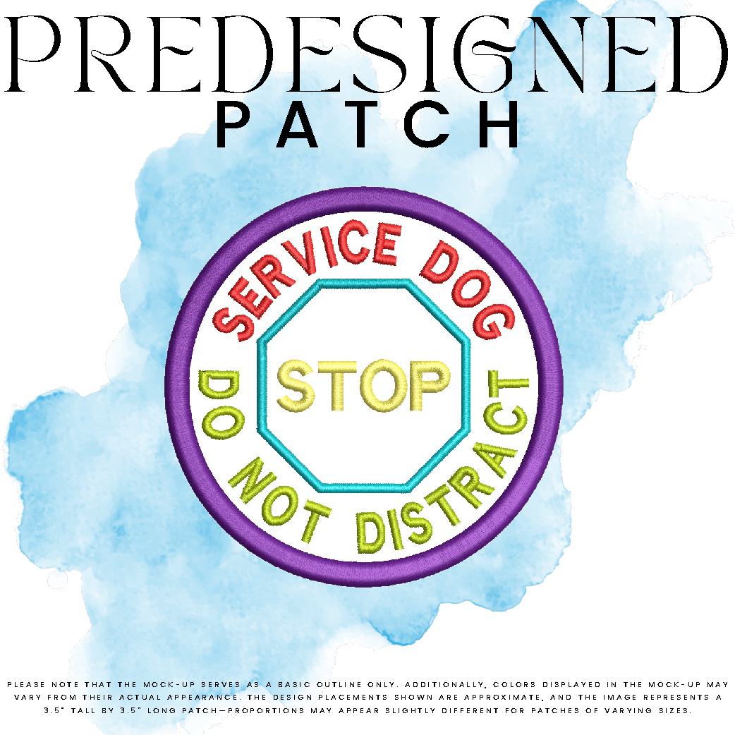 SERVICE DOG DO NOT DISTRACT-STOP SIGN (appliqué)