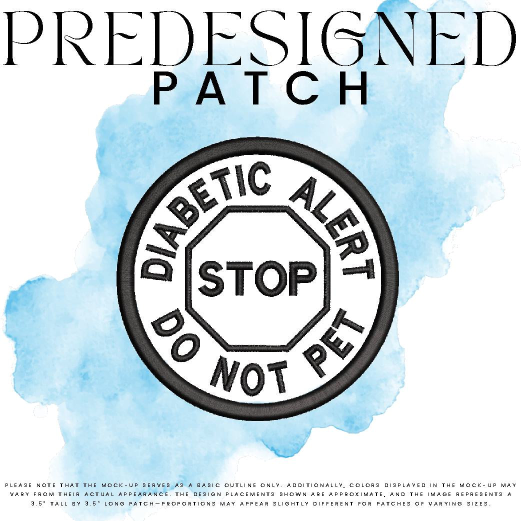 DIABETIC ALERT DO NOT PET-STOP SIGN (appliqué)