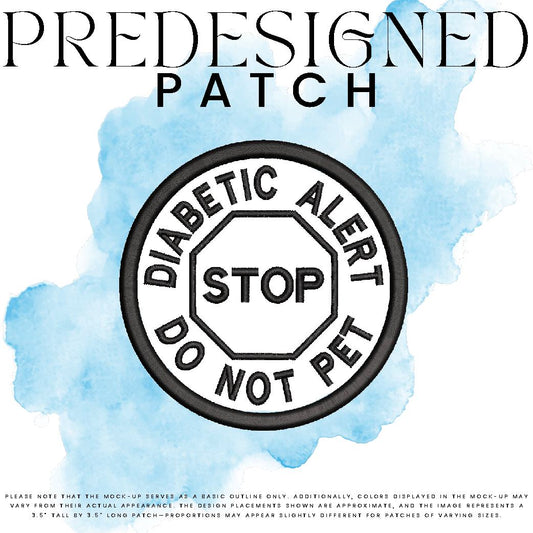 DIABETIC ALERT DO NOT PET-STOP SIGN (appliqué)